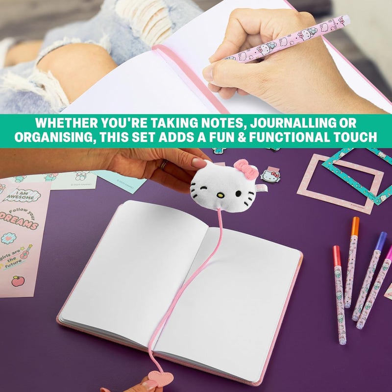 Get Trend Hello Kitty Sanrio Scrapbook Kit for Kids with Notebook, Stickers, Pens, Bookmarks, Frames, Patches, Kawaii Art Supplies, Gifts for Kids (Multi Hello Kitty) - Image 2